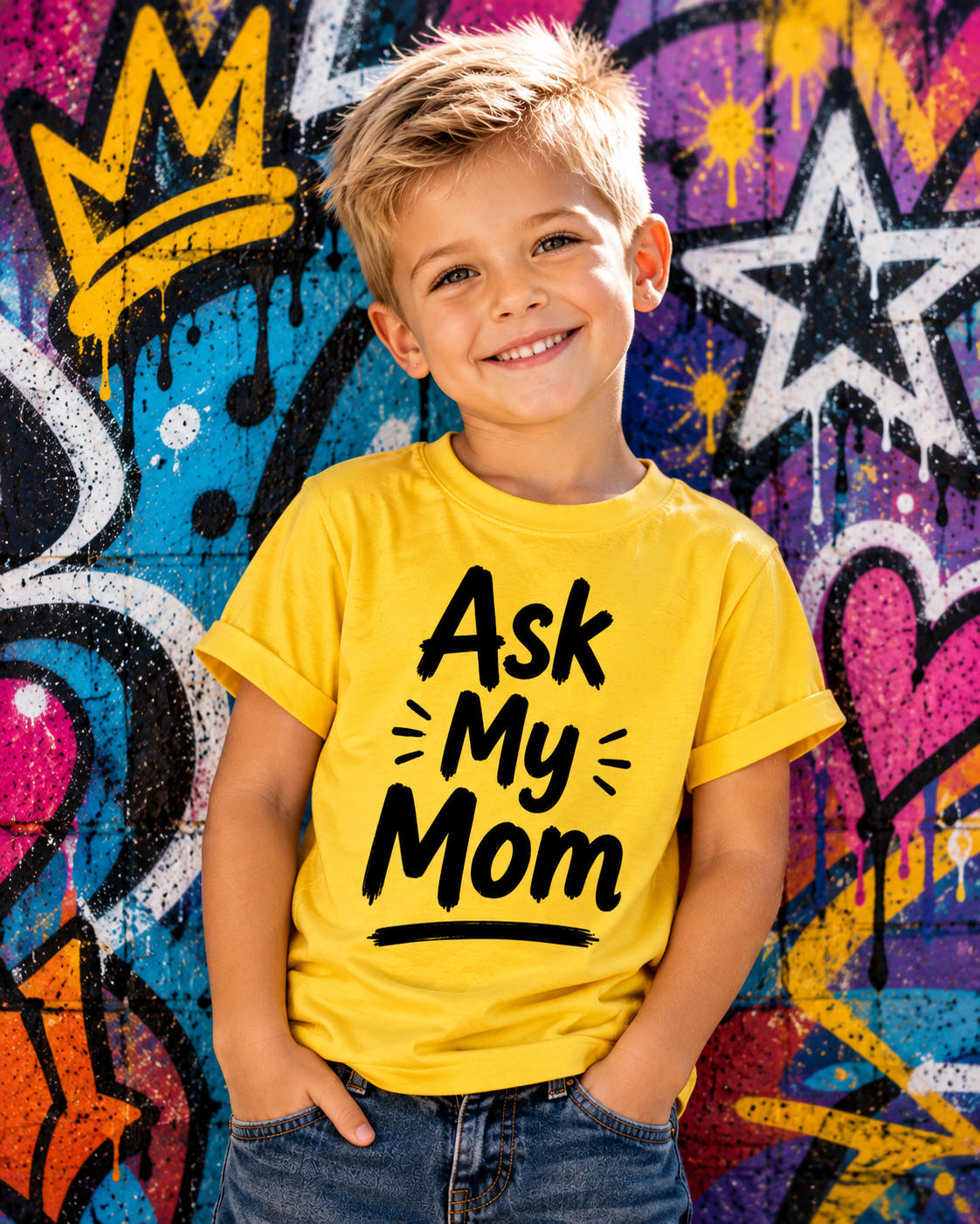 Kiddies Tee — Ask My Mom view 2