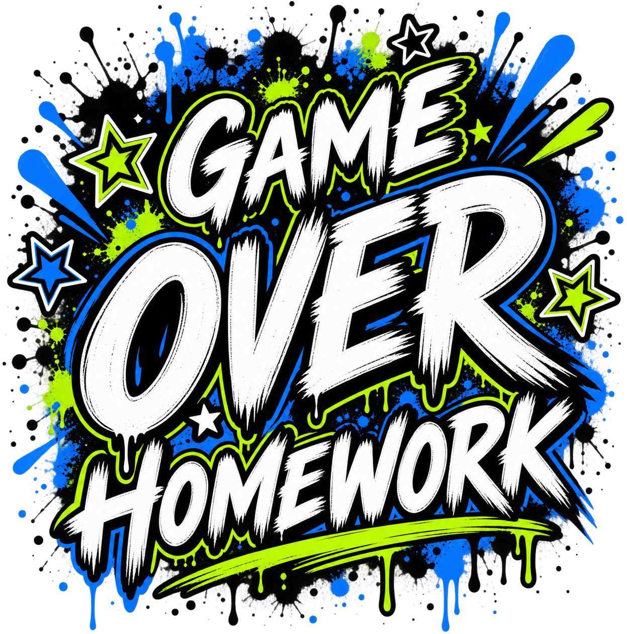 Boys Tee — Game Over Homework view 2