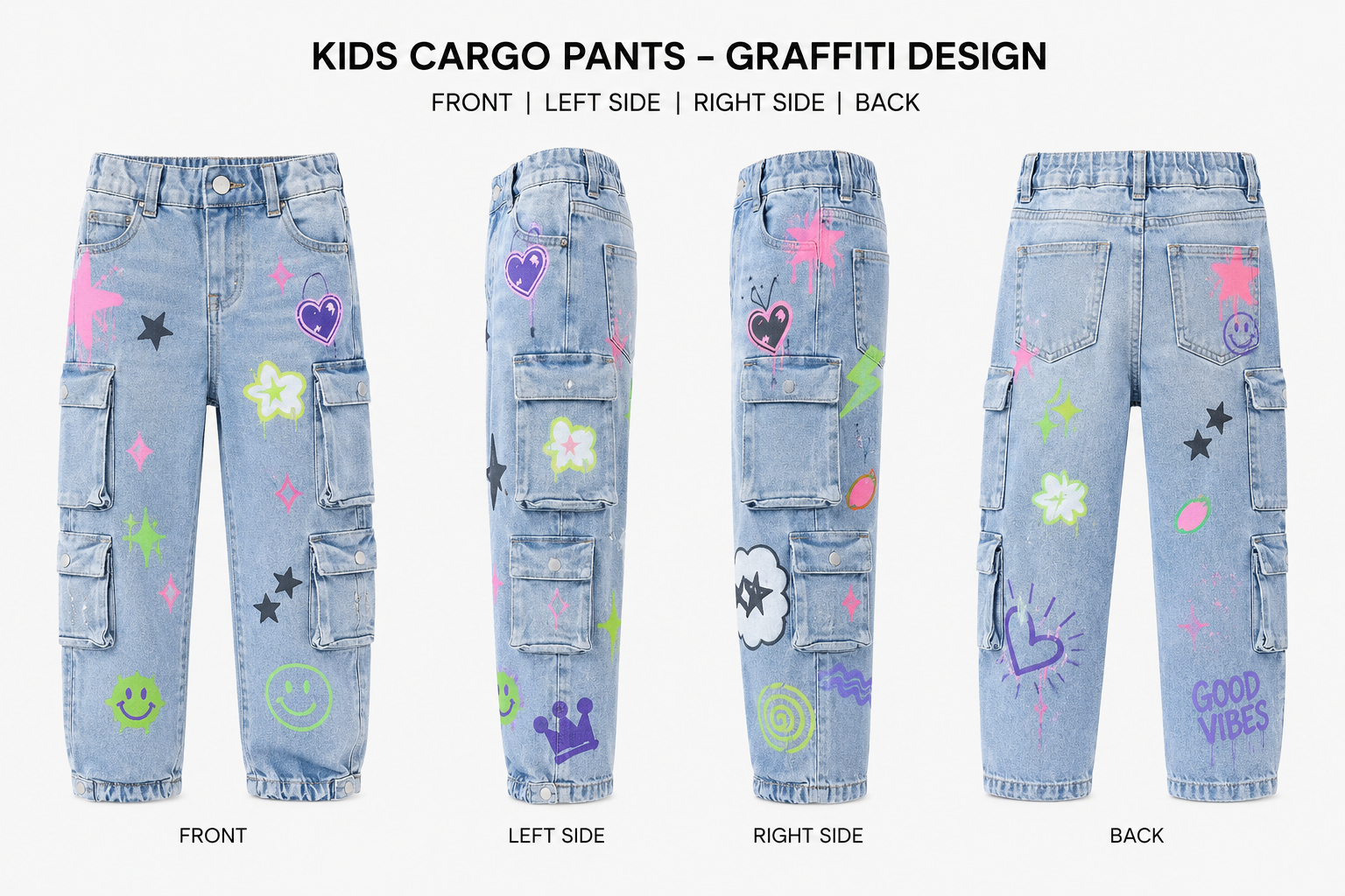 Girl Cargo Pants view 2