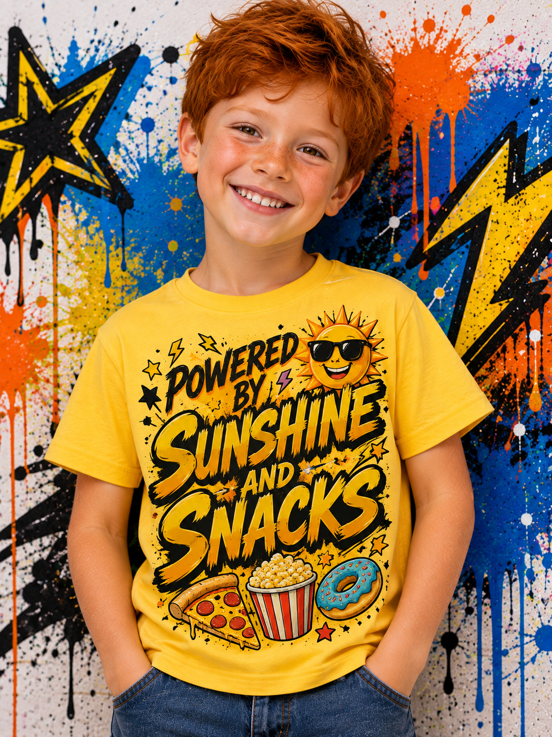 Boys Tee — Powered by Sunshine and Snacks