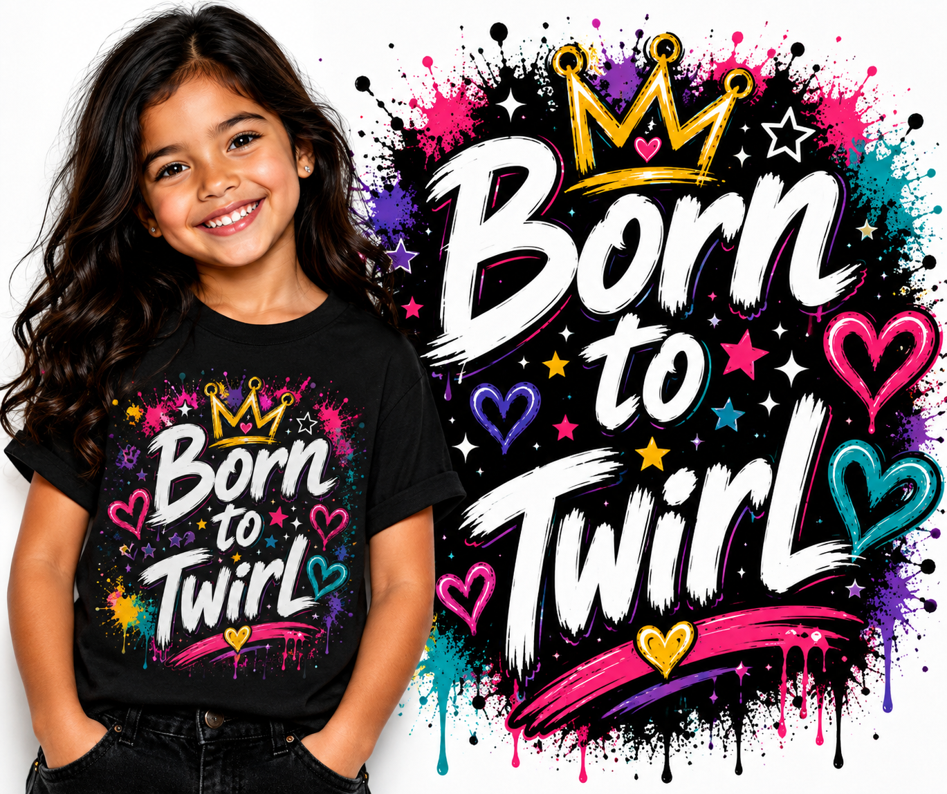 Girls Tee — Born to Twirl