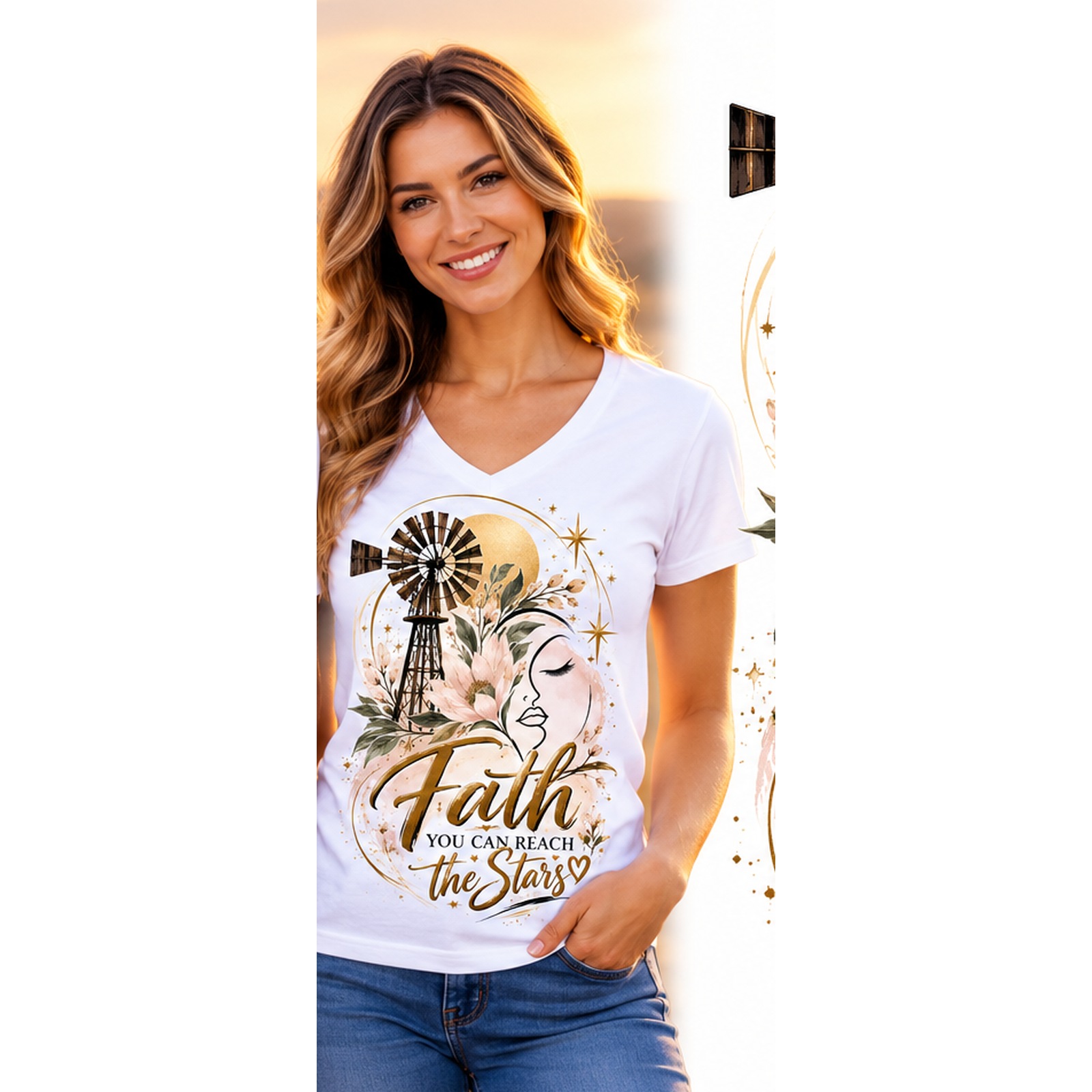 Through Faith You Can Reach the Stars – Women T-Shirt